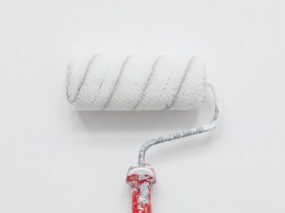 white paint roller